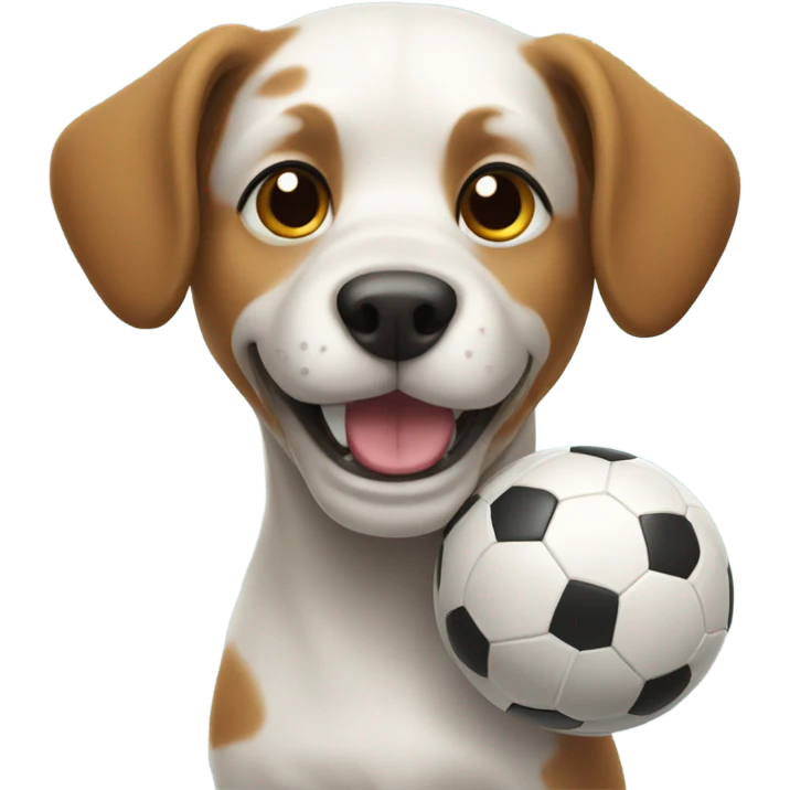 Dog playing soccer emoji