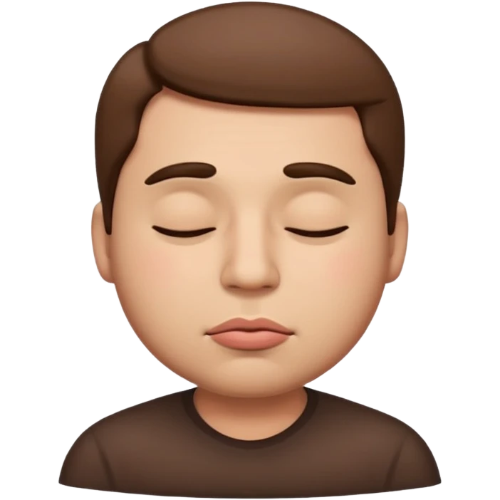 A male emoji with big fat lips with it’s eyes closed not smiling with n emoji