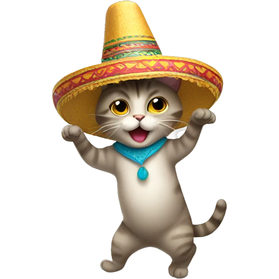 cat dancing with a sunbrero emoji