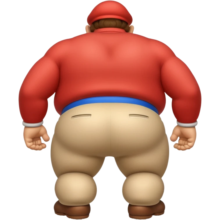 back view of super mario with huge massive buttcheeks  emoji