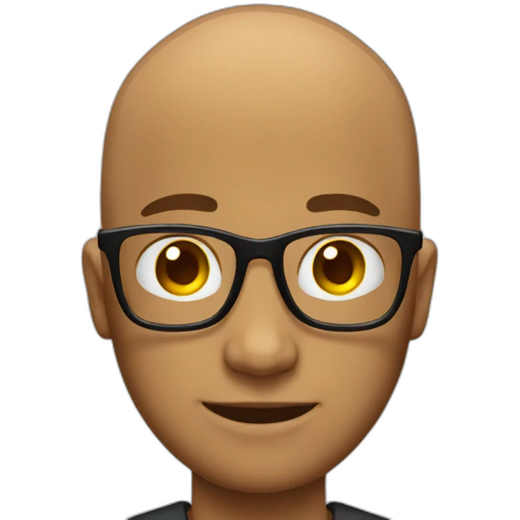 bald nerd with glasses emoji