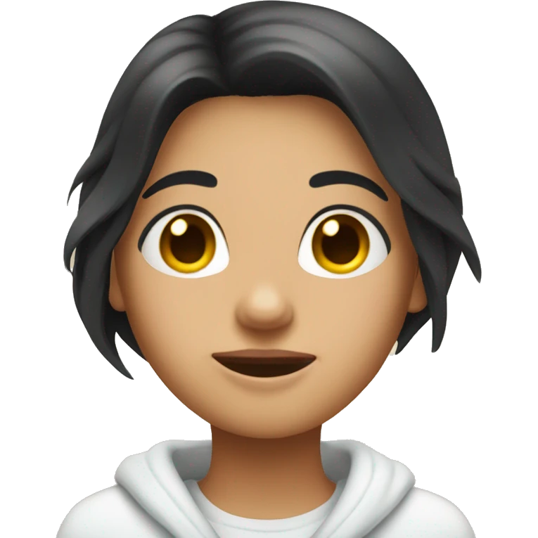 long dark hair girl in bathroom  emoji
