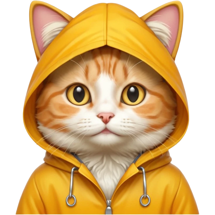 cat in yellow rain coat over head



 emoji