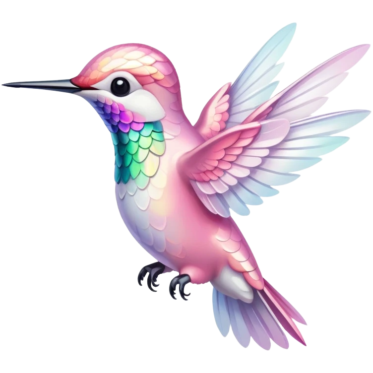 Light pink and white hummingbird  emoji