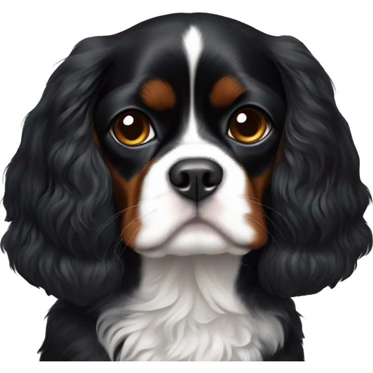 All Black Cavalier king but has a white stripe on chest and a bit of white on chin emoji