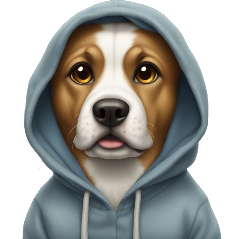 dog with a hoodie saying no emoji