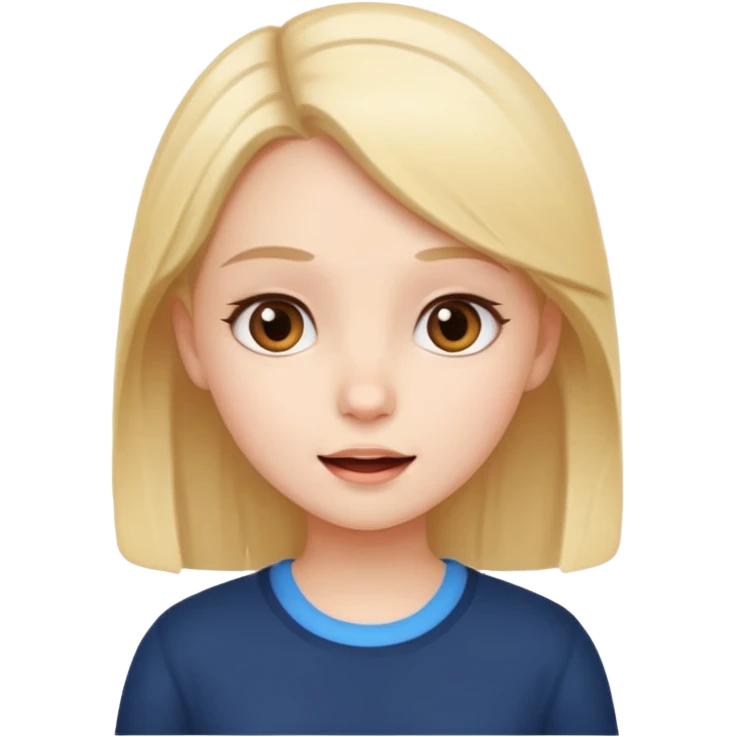 A cute girl speaking English  emoji