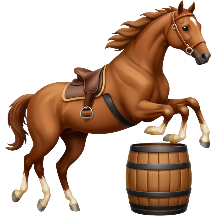 Brown horse barrel racing emoji
