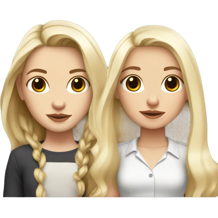 white blonde girl with long hair standing with frenchie with big ears emoji