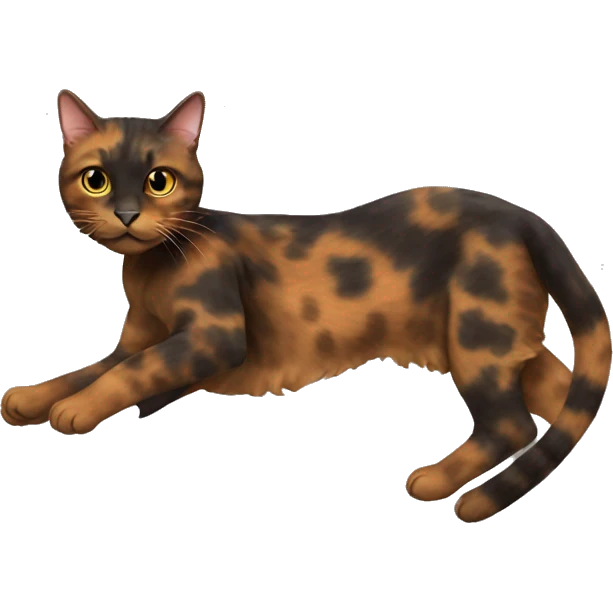 tortoiseshell color cat runnig emoji