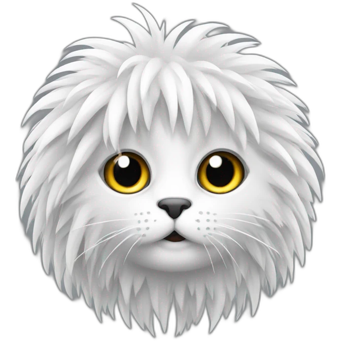 Chat blanc avec poils gris emoji
