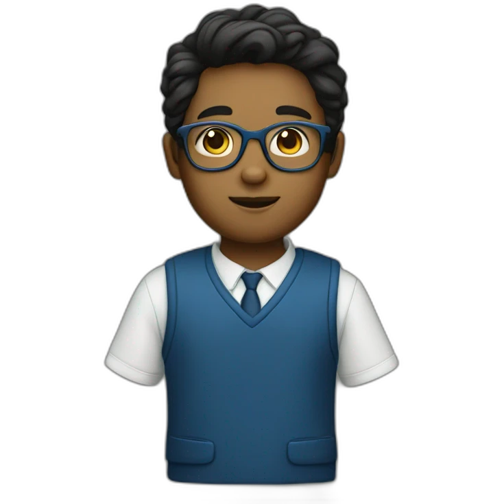 a boy with galsses and bleu trousers emoji