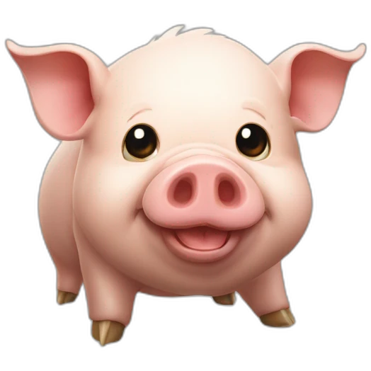 Cochon furieux avec long cheveux emoji