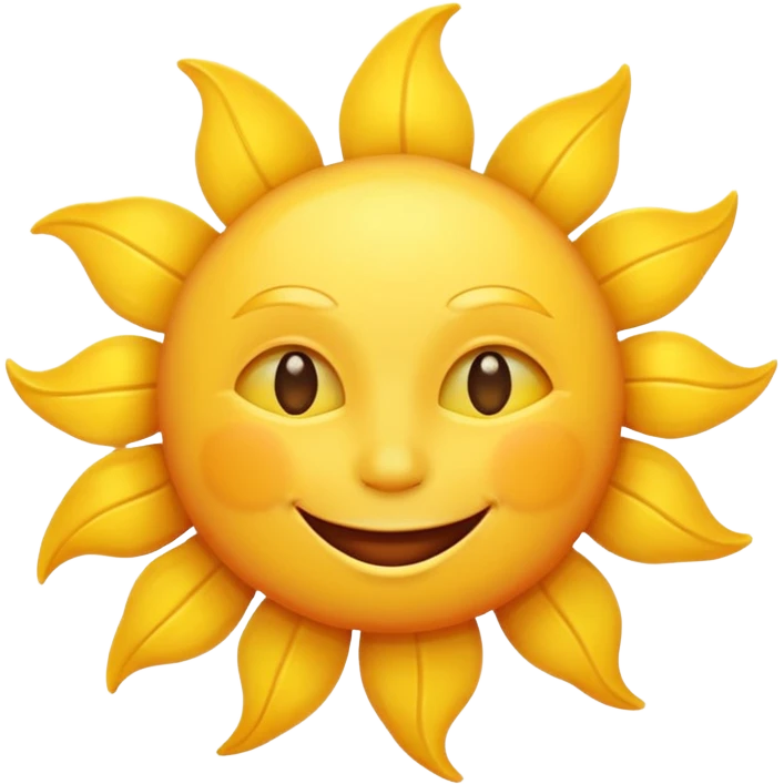 smiling sun emoji, simple and cheerful emoji