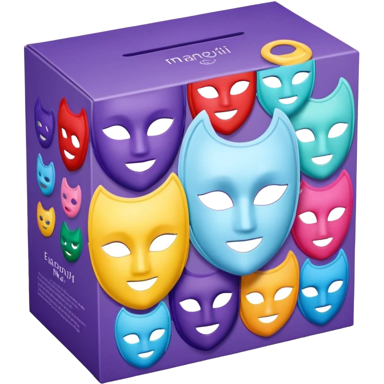 a beauty box of skincare mask packs emoji