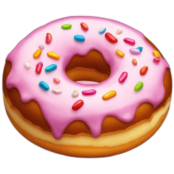 A donut sweetened with sugar emoji