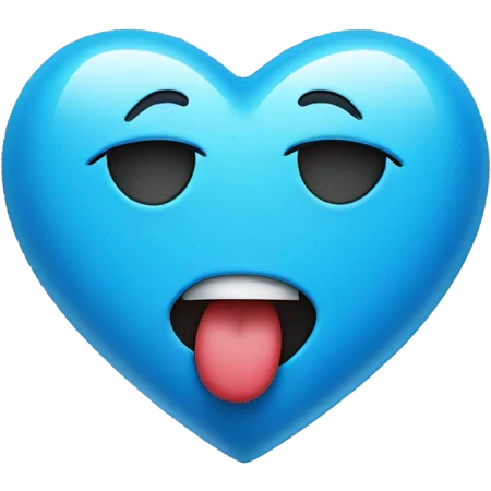 Blue heart kissy face emoji