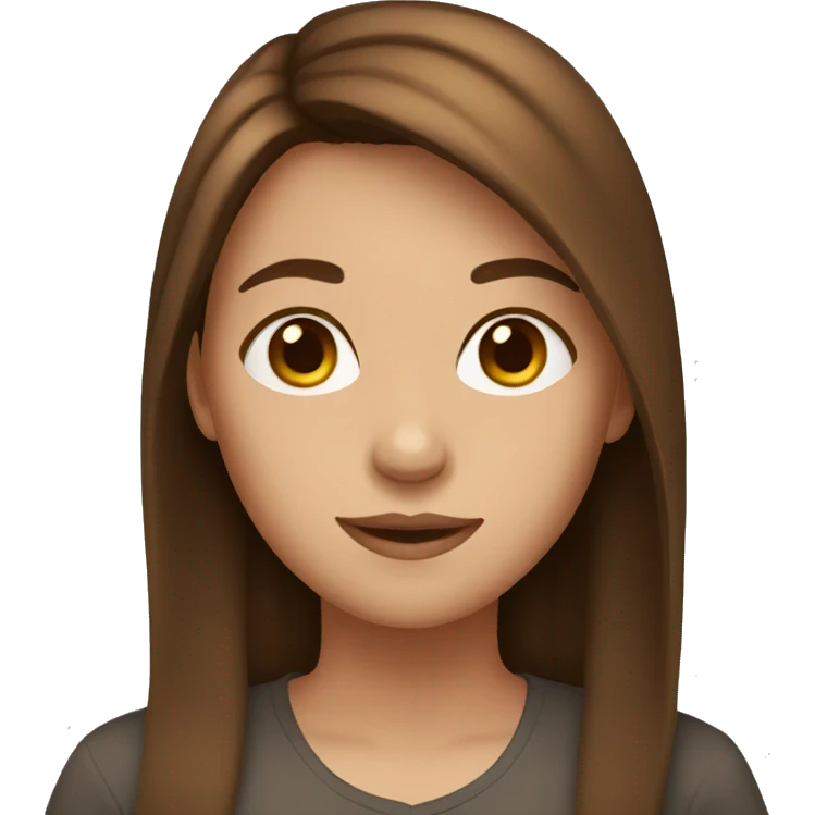 girl with brown hair zoomed out emoji