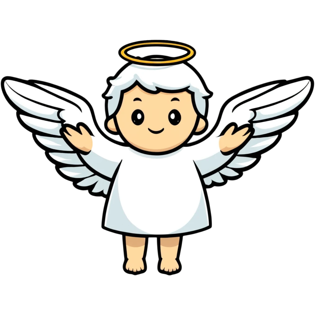 An angle with wings emoji