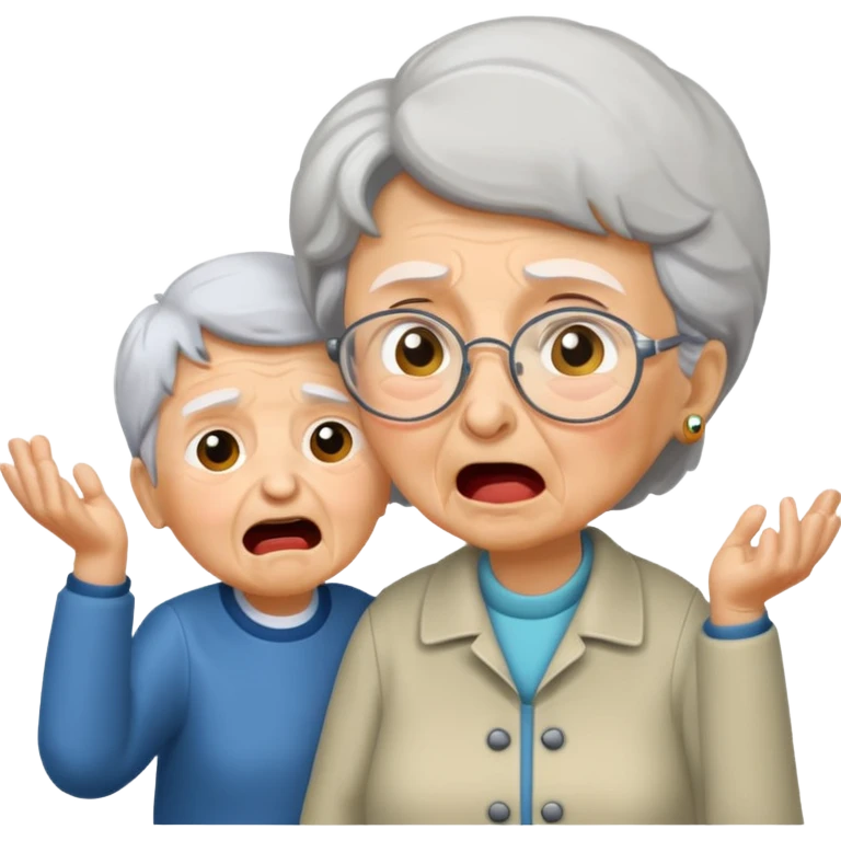 the grandma must be yelling at the boy  emoji