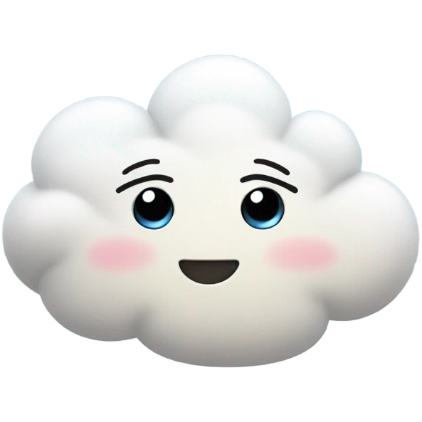 cloud with cute eyes showing a peace sign  emoji