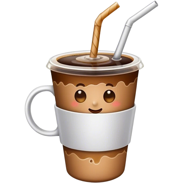 cup of coffee with a straw emoji