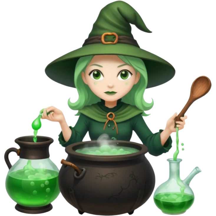 green witch cooking potion emoji