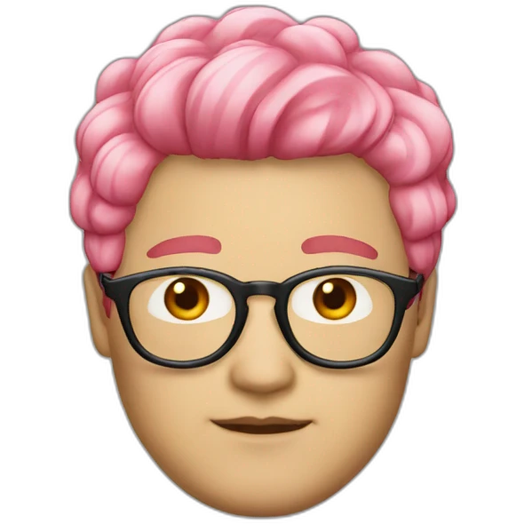 pinkhair-fat-japanese-man-redspectacle emoji