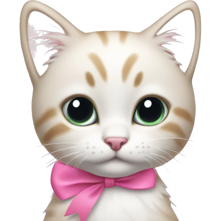 Kitty with a pink bow emoji