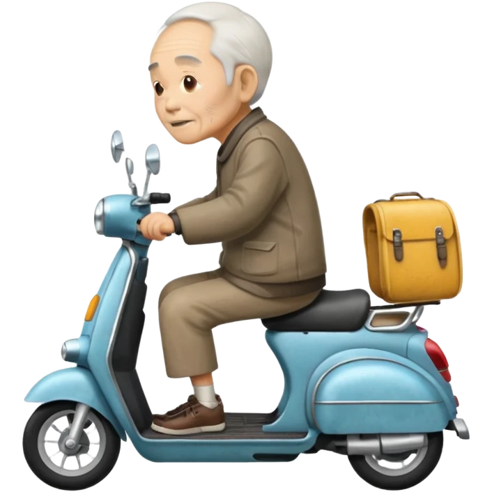 Old Chinese man driving a scooter emoji