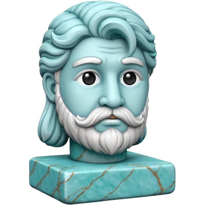 escultura griega asombrada color cian emoji