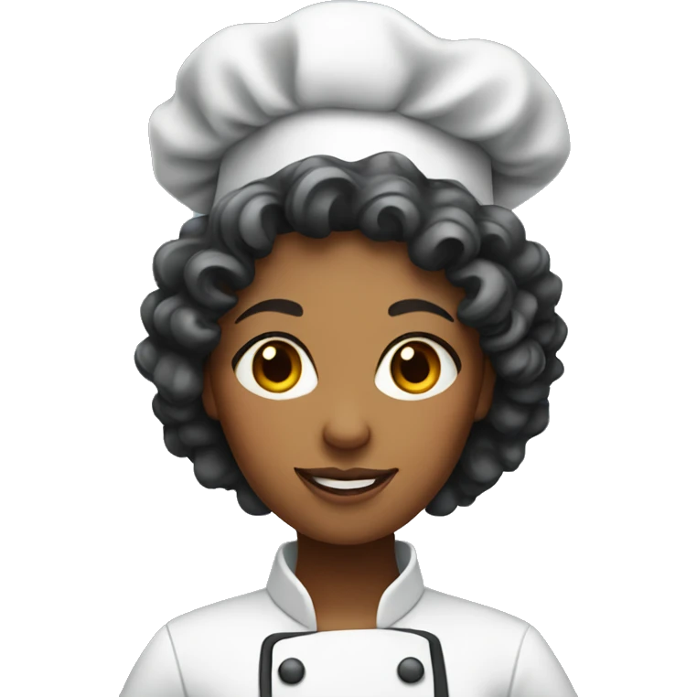 Female chef with curly hair  emoji