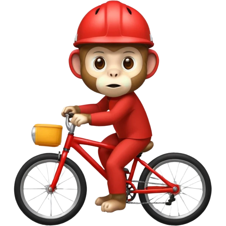 monkey with red bicycle helmet emoji