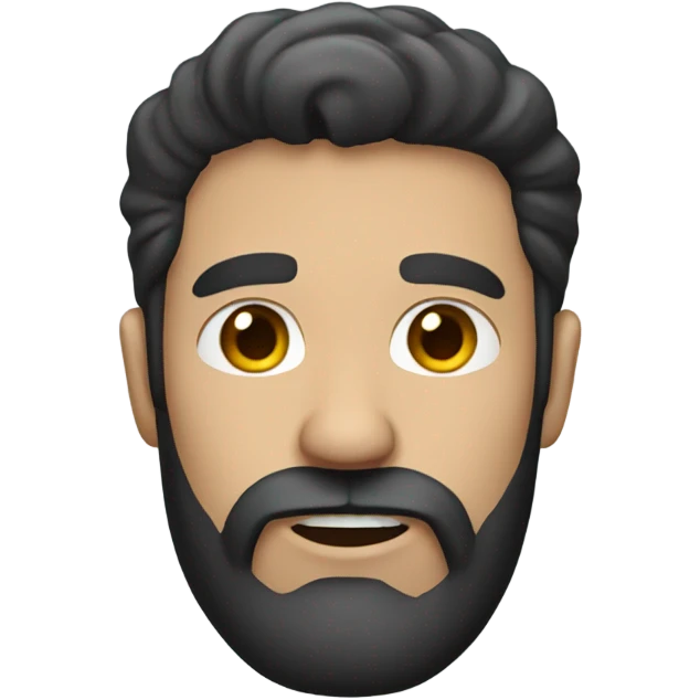 man with dark hair and b emoji