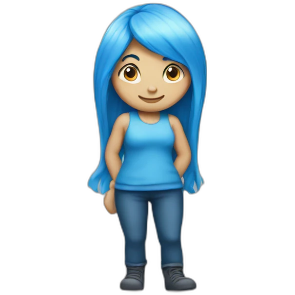 Female Smurf with blue hair emoji