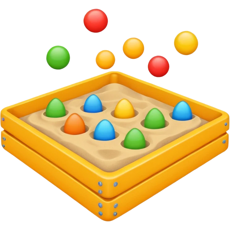 sandbox, simple, colorful, playful emoji