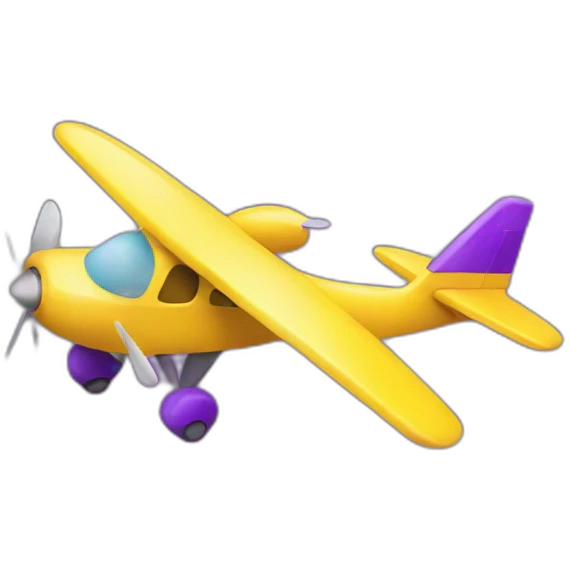 plane in yellow and violet colors emoji