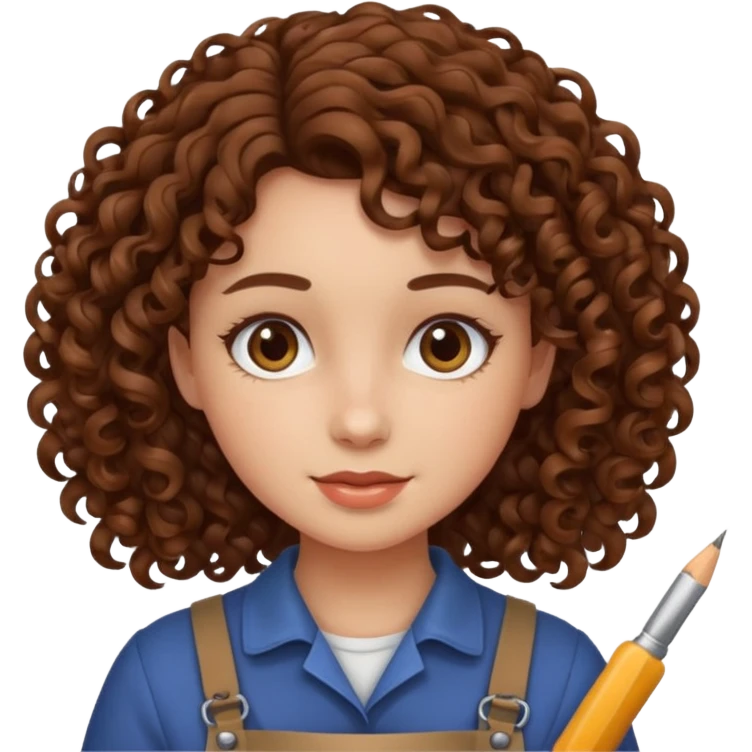 girl with curly brown hair craft emoji