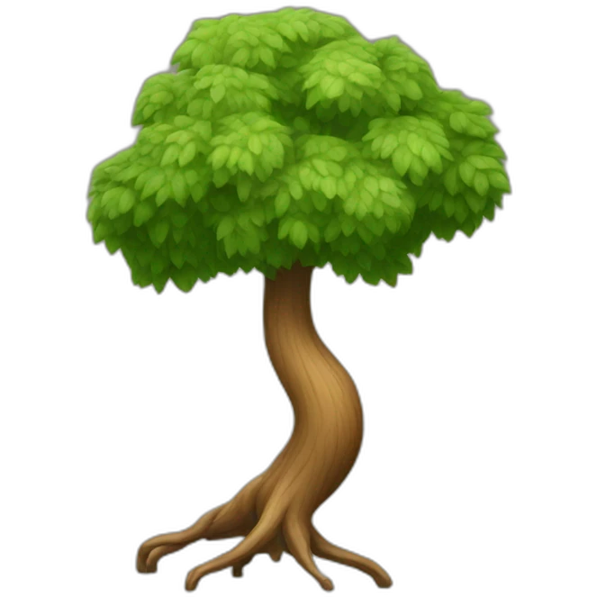 a tree body with two legs walking emoji