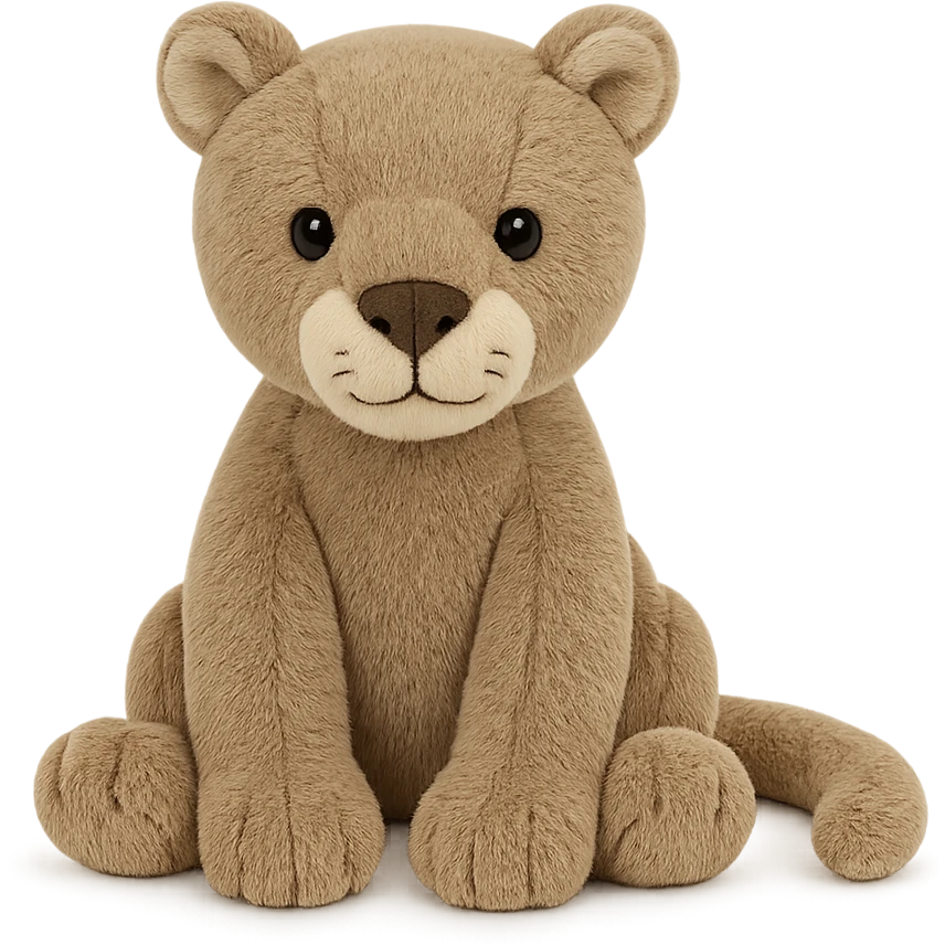 cute mountain lion jellycat stuffed plushie emoji