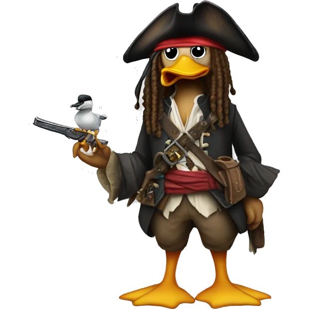 jack sparrow but in the body of a duck emoji