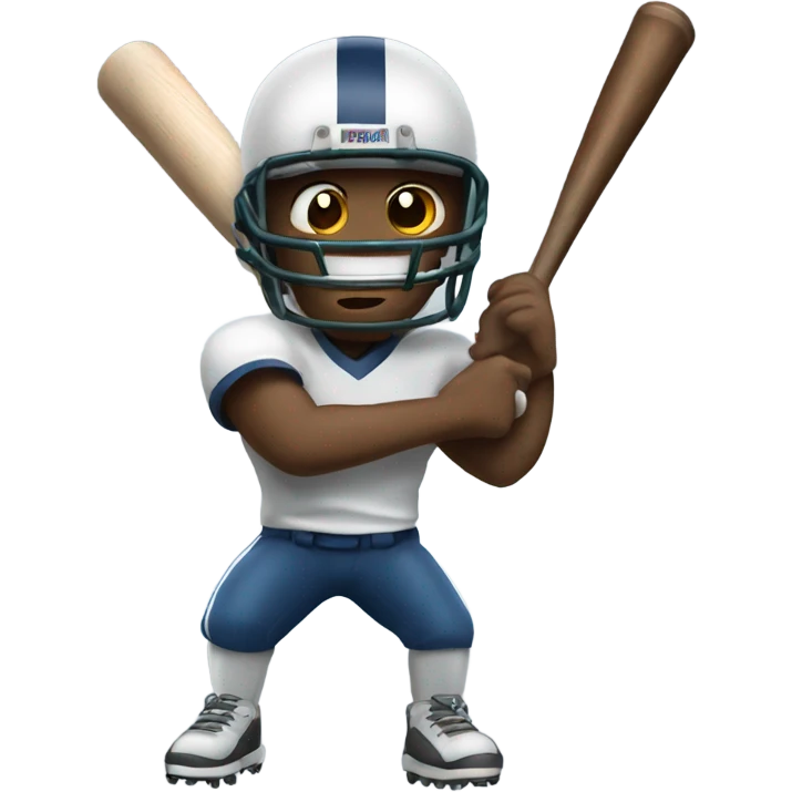Football holding a baseball bat emoji