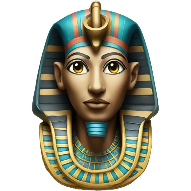 colourful statue of egypt god with cobra
face emoji