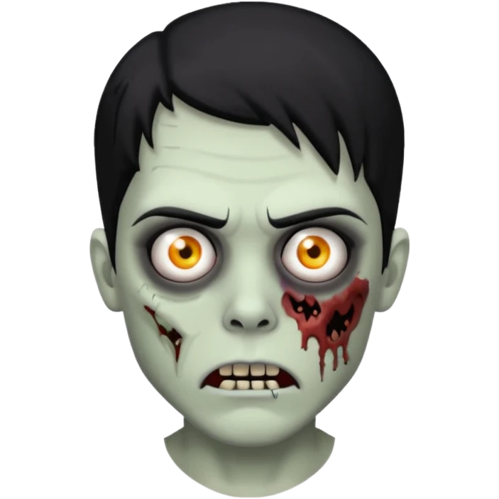 zombie, trapstar, Black hair black eyebrow emoji