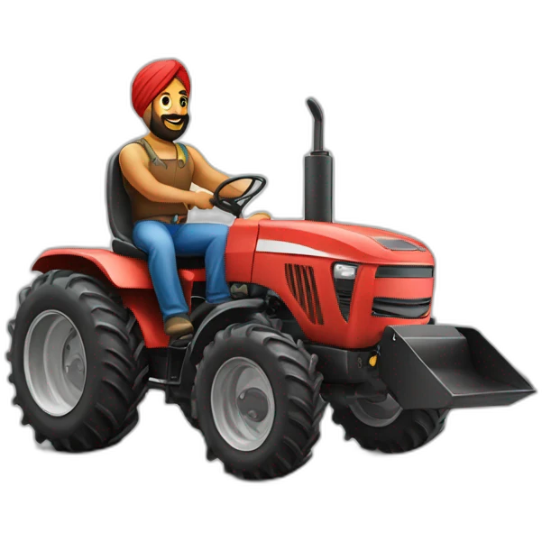 Punjabi on a tractor emoji