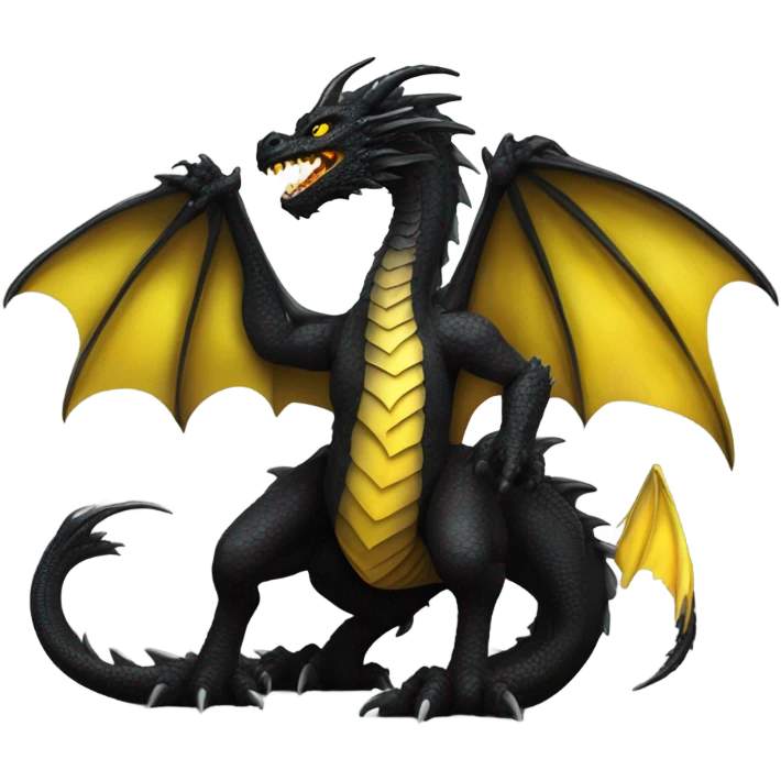 black dragon with yellow eye emoji