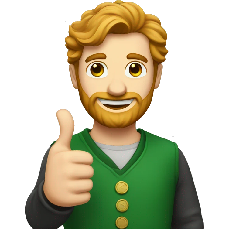 Irishman shows thumbs up emoji