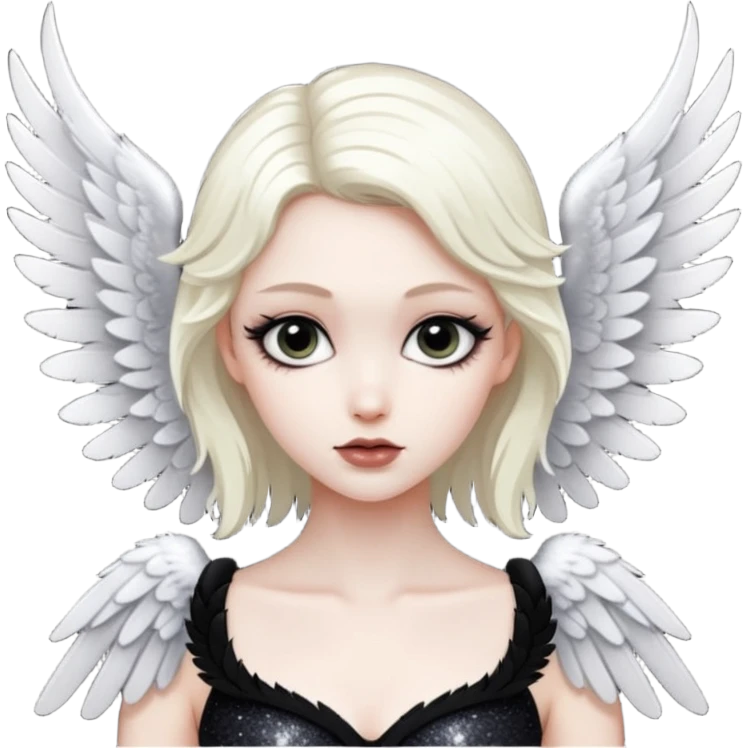 Glitter White Dark Angel emoji
