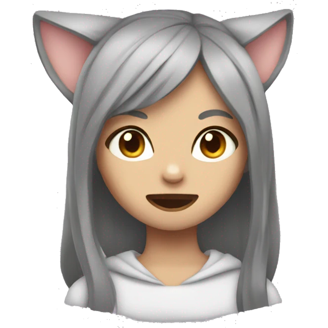 cat girl plead face emoji