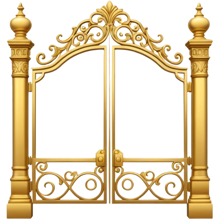 Gold gates with a large blank sign emoji